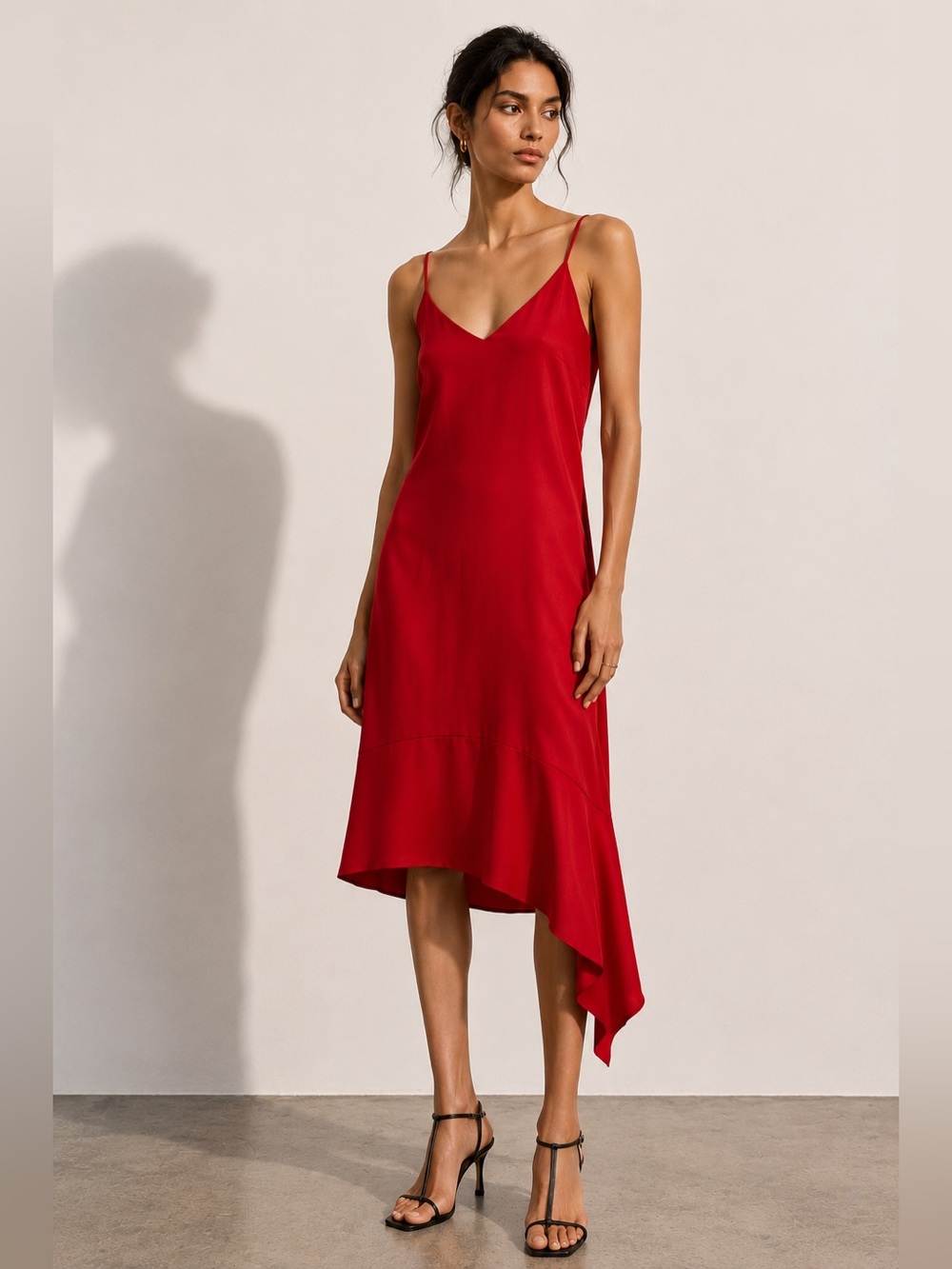 Mustard Seed Red Asymmetrical Slip Dress – Size Small